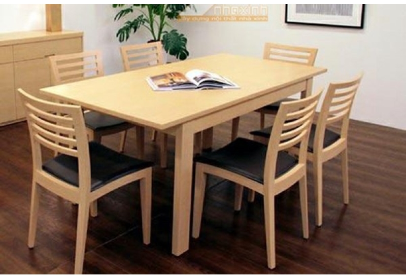 Bàn ghế ăn gỗ giản đơn hiện đại